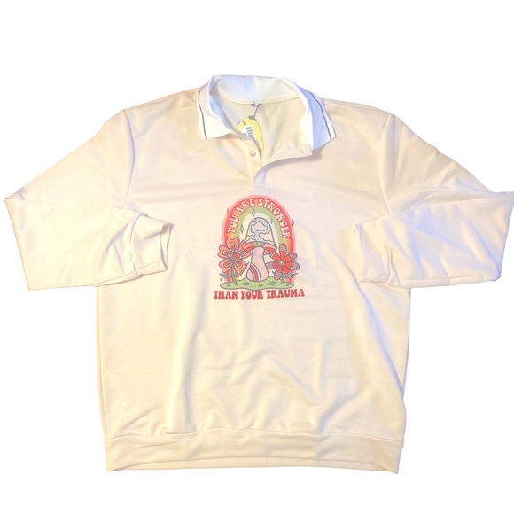 Stronger than trauma mental health graphic pullover sweatshirt size XL - Picture 5 of 9